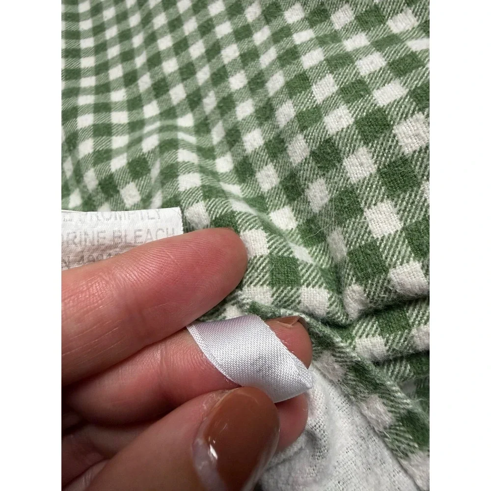 The company store green gingham flat twin sheet. 2 flat sheets Cottagecore